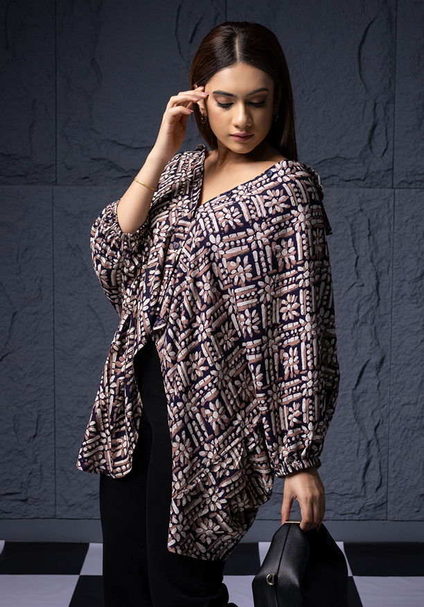 JASMINE NAVY BLUE BLOUSE